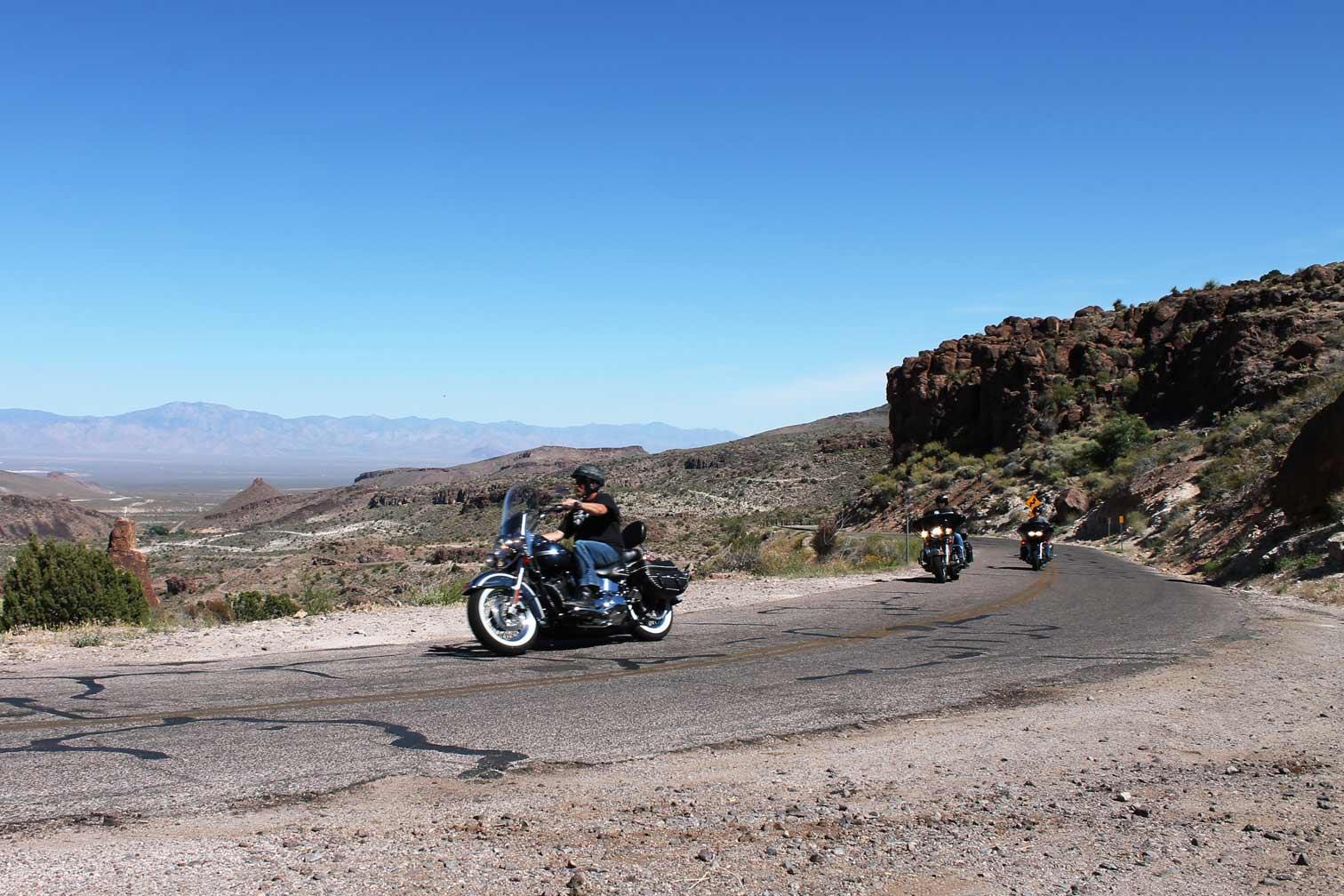 Biking on Oatman Hwy
