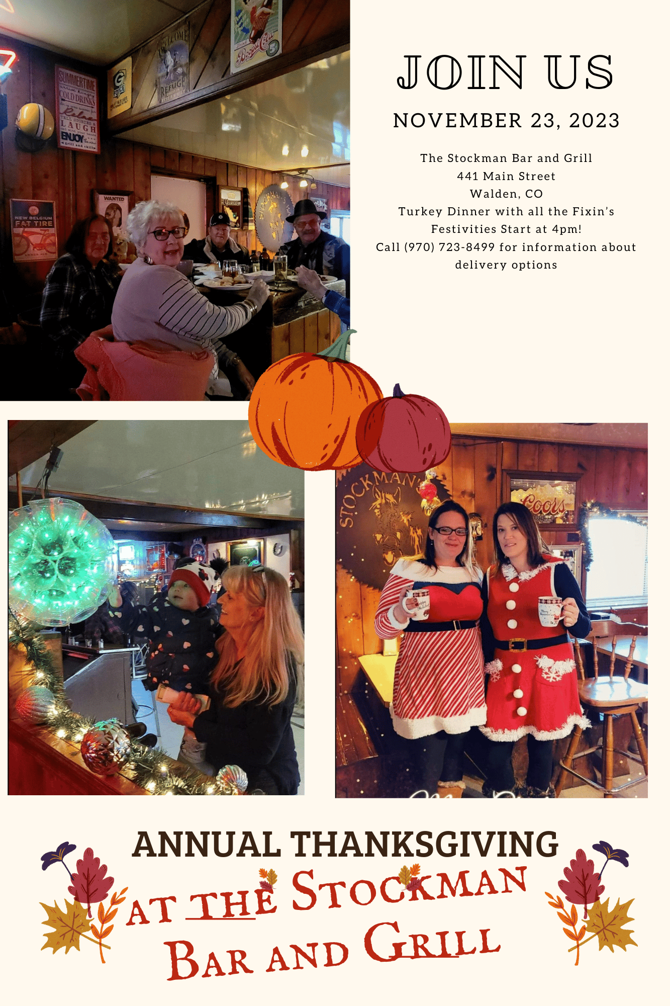 stockman bar thanksgiving 2023 promo