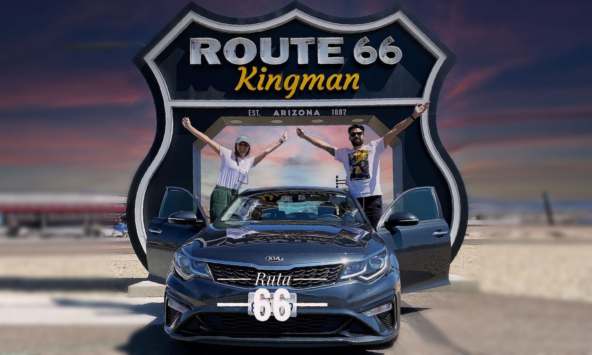 Kingman Route 66 Shield drive-through 3 by 5