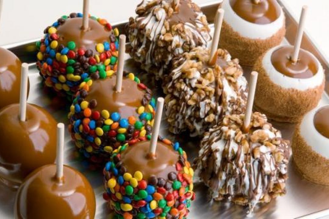 Assortment of candy apples